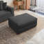 Repose-pieds rembourré carré en velours côtelé gris avec pieds en bois massif, repose-pieds modulaire simple pour canapé modulaire-283289113-301973241