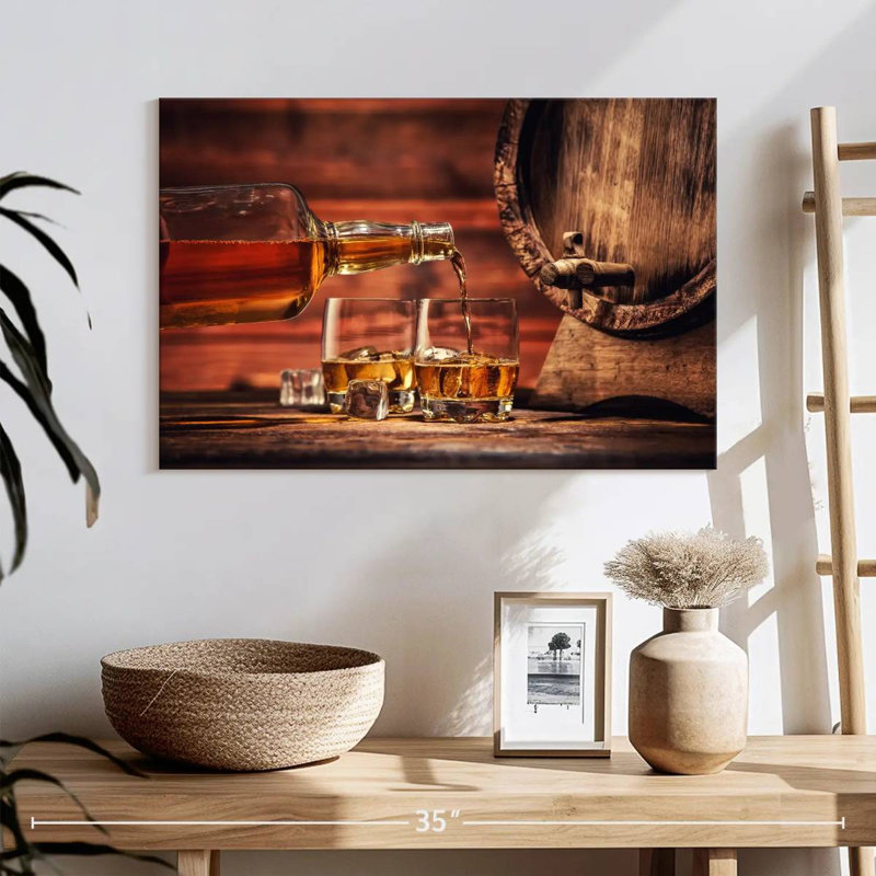 Impression sur toile de verre whisky, H 16 po x l 24 po x P 1,25 po