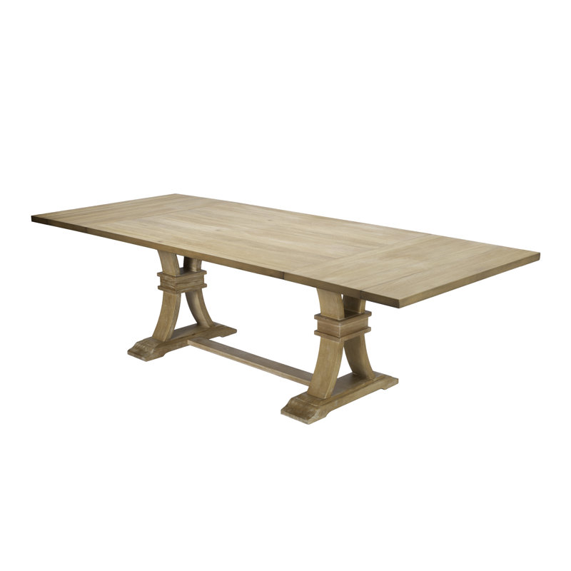 Dewitt 42 " Extendable Rectangular Dining Table, Beige Rustic