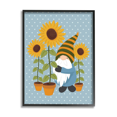 Chapeau rayé bleu à pois Sunflower Garden