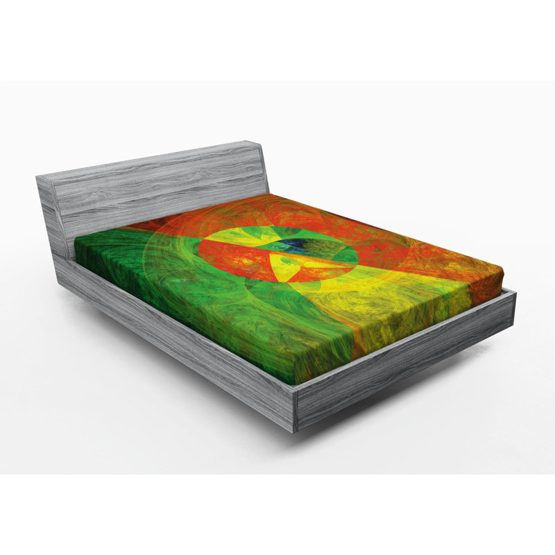 Microfiber Abstract Fitted Sheet, Queen Fitted Sheet