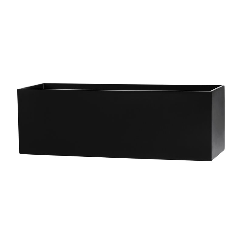 Cogburn Belmont Rectangle Planter Box, 10" H x 30" W x 10" D, Black