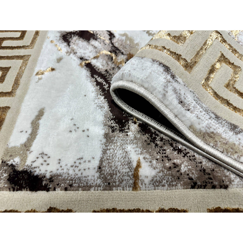 Tapis moderne abstrait abstrait Tabernash, Rectangle 7 pi 10 po x 10 pi 10 po
