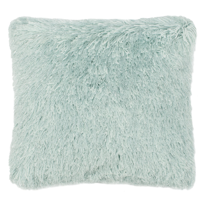 Cali Shag Throw Pillow, Silver, 20" x 20"