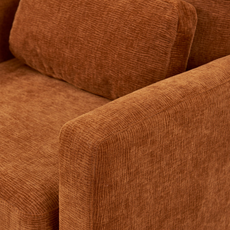 Fauteuil d'appoint moderne, style fauteuil rembourré en chenille, structure en bois massif idéale pour le salon, le bureau