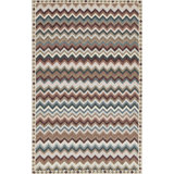 Abbott Hand Tufted Wool Chevron / Zig Zag Area Rug in Brown