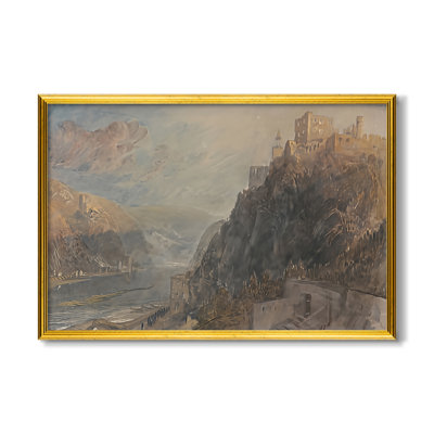 Rheinfels Looking to Katz and Gourhausen, 1817-J.M.W. Turner-Custom Framed Canvas