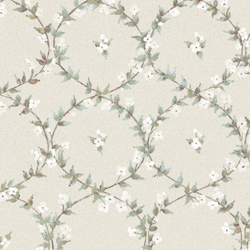 Rouleau de papier peint 33 pi x 20,5 po Dail Laurel, Prune / Beige