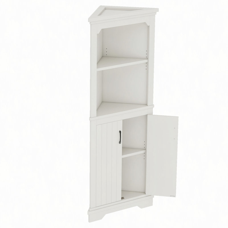 Grande armoire d'angle avec portes pour le salon, la salle de bain, la salle à manger ou la cuisine, White