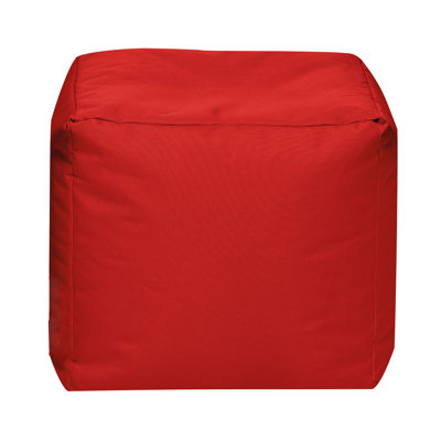  Moseley 16" Square Bean Bag Pouf Ottoman, Water-Repellent
