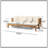Long Beach Convertible Sofa Daybed With Water-Resistant Cushions And Rustic Acacia Wood Frame For Outdoor Relaxation