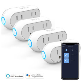 Smart Plugs That Compatible with Alexa Google Home Wireless 2.4G WiFi Outlet Controlled by Smart Life Tuya Avatar Controls APP 10A Mini Socket Enchufe Inteligente with Timer Dual-sockets (Set of 4)