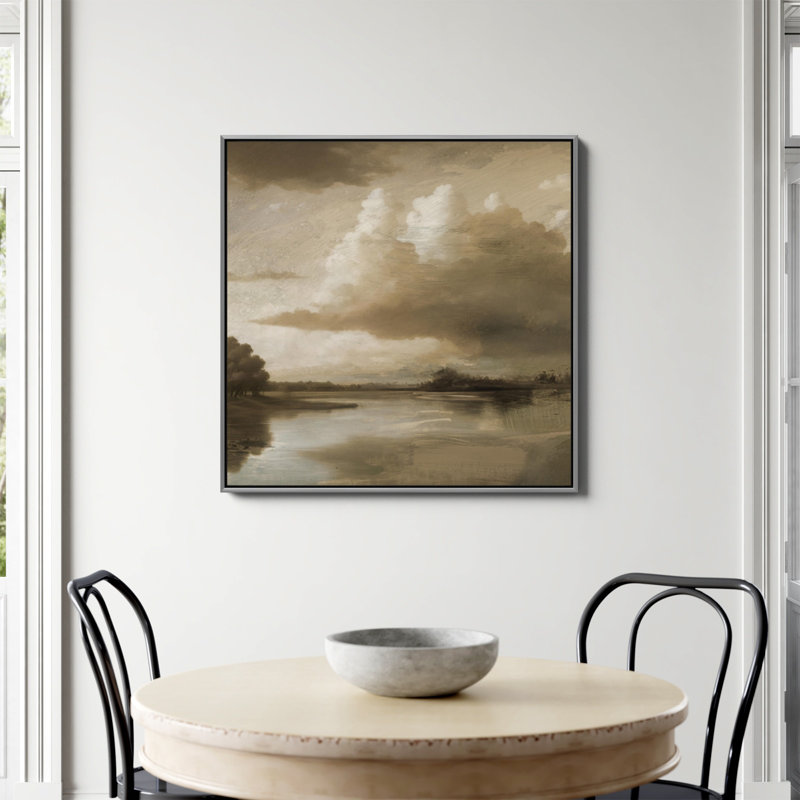 «Lake Park Print» par Dan Hobday, art, Non, H 36 po x l 36 po, Toile argentée avec cadre flottant
