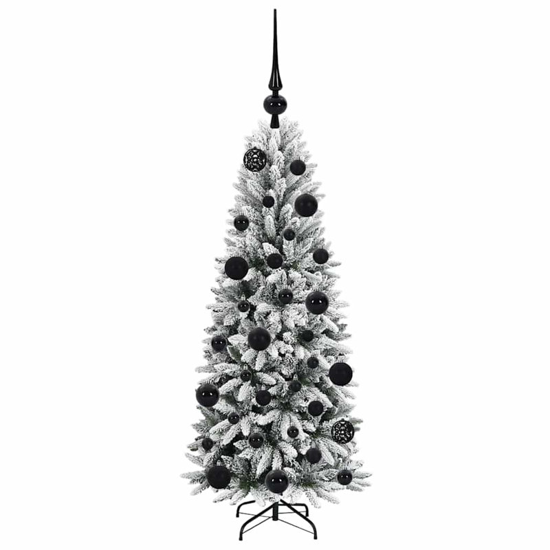 Artificial Christmas Tree with 150 LEDs White, Black, 3.94' H