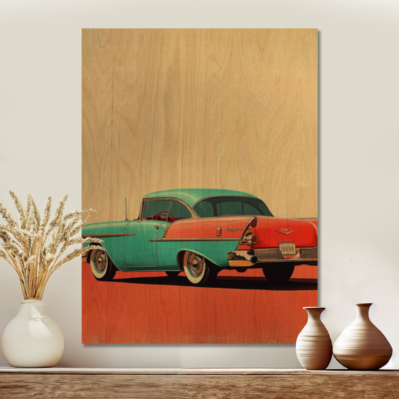 Élisondo I - art mural en bois rétro, H 40 po x l 30 po, Rectangle