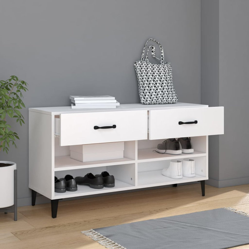 8 Pair Shoe Storage, White/Black