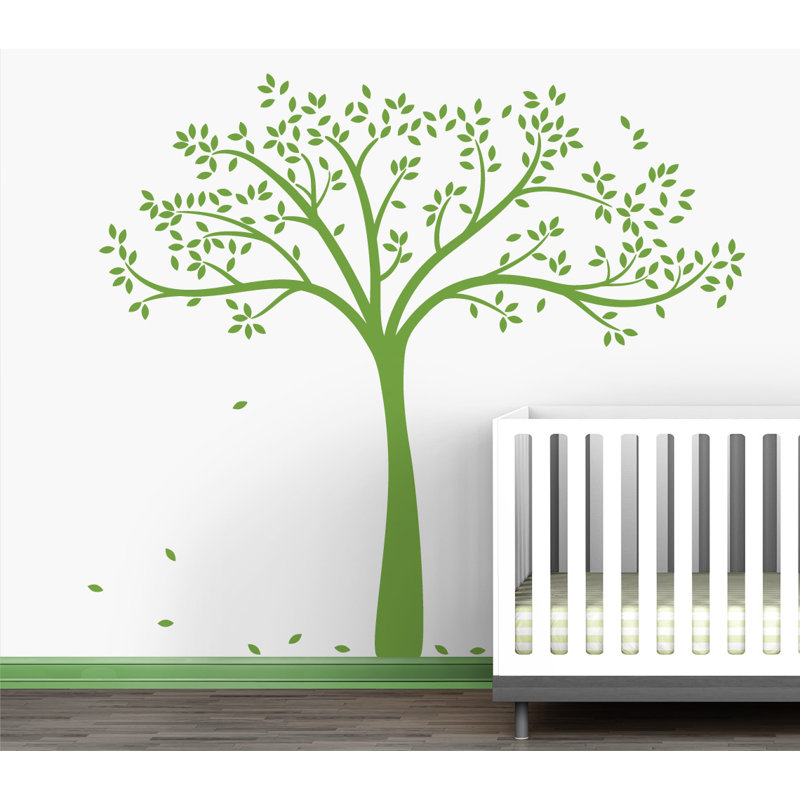 Plants & Flowers Non-Wall Damaging Wall Decal, Glowing Lime Green