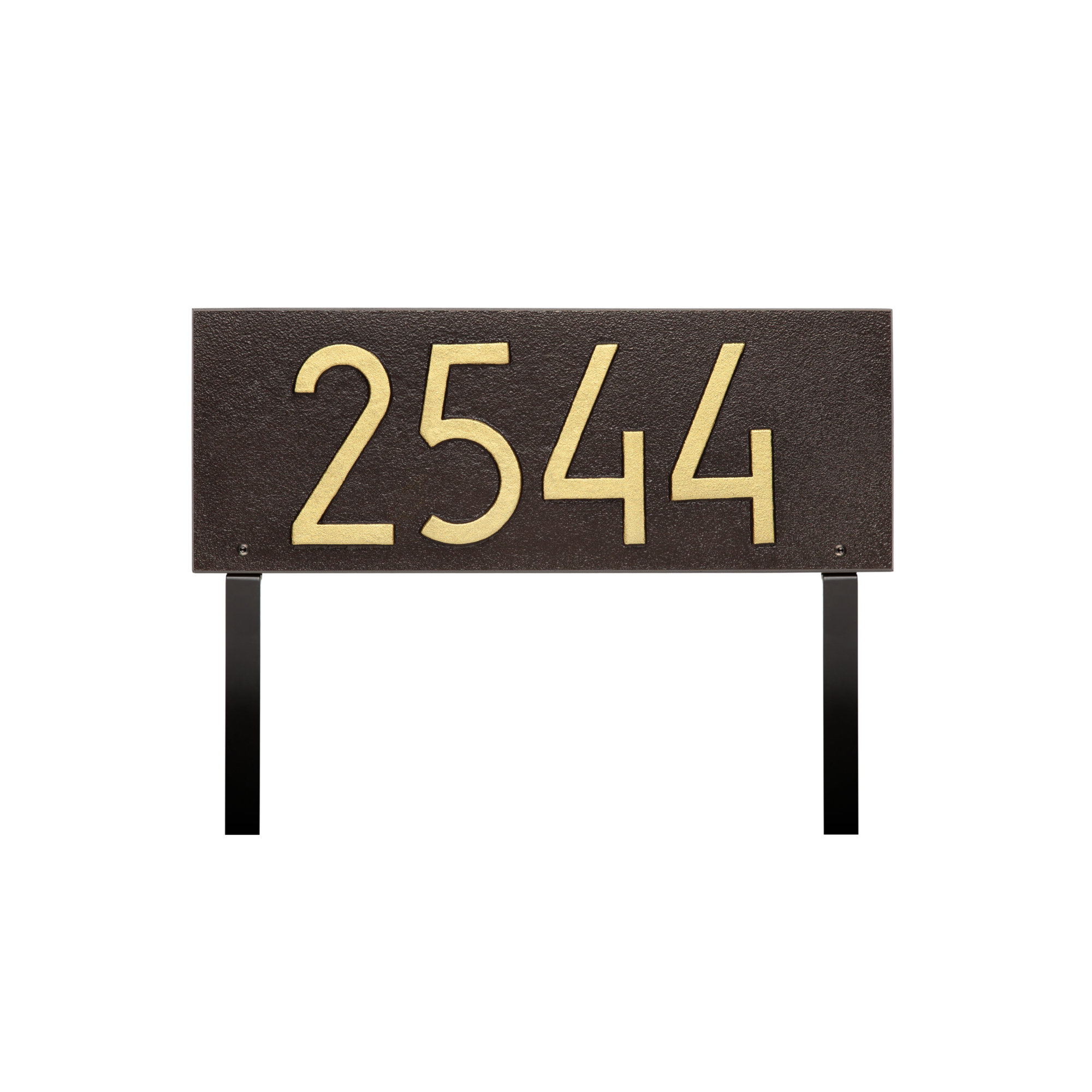 Mid-century Modern Rectangle Wall Plaque, Dark Bronze/Gold, Yes