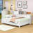 3 Drawers Wooden Daybed with Pushable Shelf, USB & Socket Charging Station-402812616-402812617