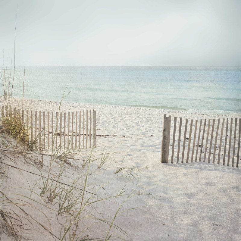 «Beach Fence» par Pela Studio, reproduction sur toile tendue, H 20 po x l 20 po, Toile encadrée noire, Non
