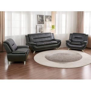 Wrought Studio™ Ceitidh 3 - Piece Faux Leather Living Room Set ...