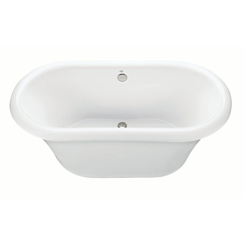 Melinda Freestanding Soaking Bathtub, 26.5" H x 35" W x 71.25" L, White