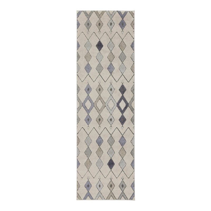 Malaga Geometric Synthetic Area Rug, Runner 67 x 220cm