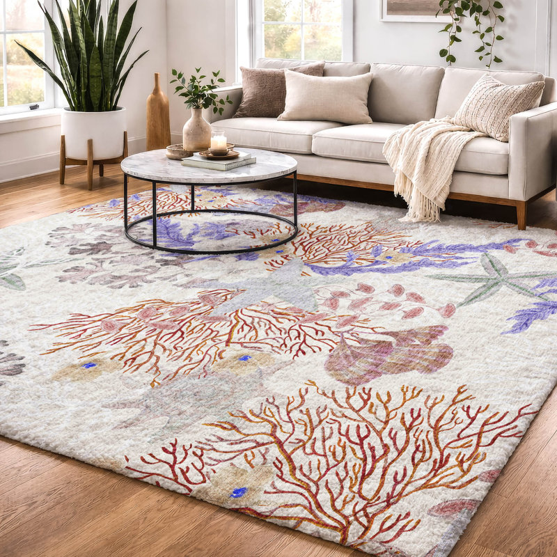 Premium Machine Washable Dream Shag ADS180 Coral Rug, 9' x 12', Spice