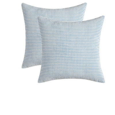 Ensemble de 2 housses de coussin en velours côtelé deux tons