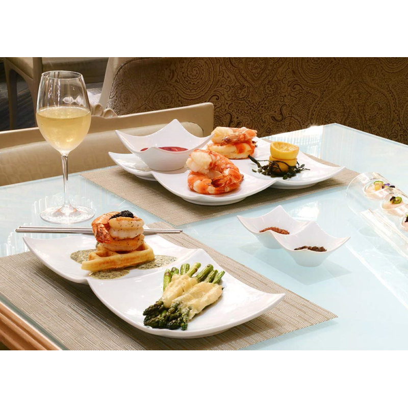 Plat de service double divisé Origami