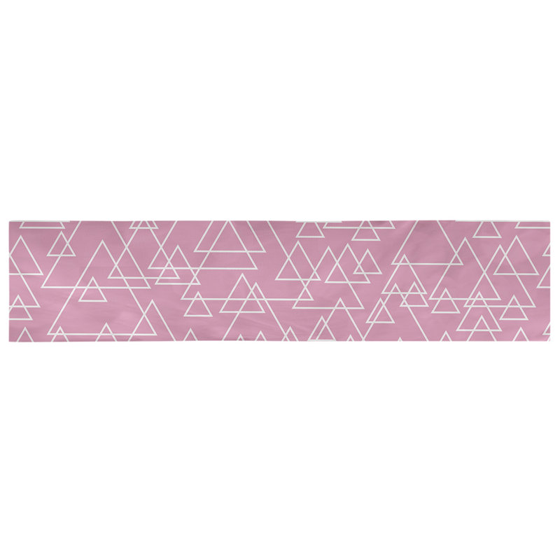 Chemin de table à triangle dispersé Avicia, 73,5 po x 17,5 po, Rose, Coton