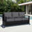 Oneita Modern Outdoor Aluminum Patio 3-Seater Sofa with 6inch Thick Grey Cushions-329227460
