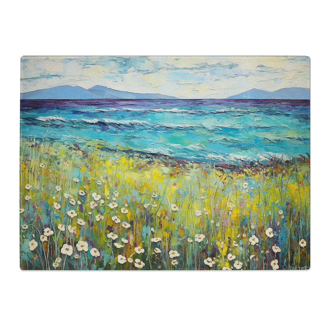Ocean Colour Field No.2  Glass Chopping Board