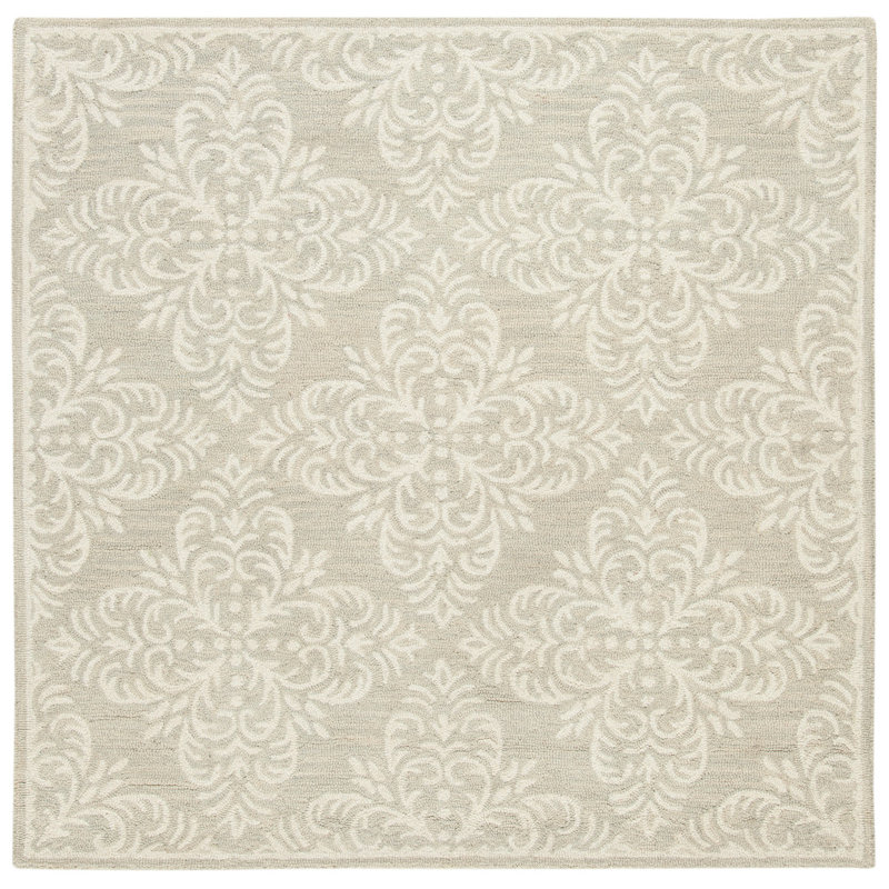 Roselyn Hand Tufted Wool Geometric Rug, Square 5'