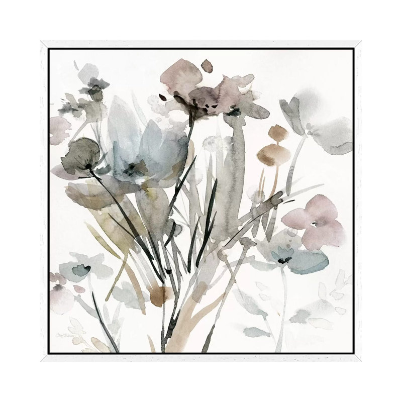 Dainty Blooms I by Carol Robinson - Painting on Canvas, White Framed, 93.98 cm H x 93.98 cm W