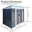 Toit pour remise de rangement extérieur gris de 6 pi x 4 pi - fabriqué avec de l'acier galvanisé stable et un alliage d'aluminium, parfait pour ranger les essentiels de jardin, les meubles, les outils et les vélos conçus pour résister à l'usure