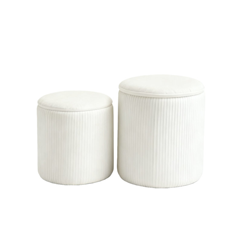 Ensemble de 2 repose-pieds de rangement Modern Modern, Blanc