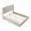 Structure de lit plateforme en bois massif avec tête de lit, aucun sommier nécessaire, conception sur pied pour un assemblage facile et durable-130075851-130075849