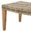 Extérieur fabriqué à la main avec accents et sièges en bois, abat-jour gris naturel, profondeur de 28 po, largeur de 20 po, hauteur de 15,5 po avec structure, couleur, profond, large, haut