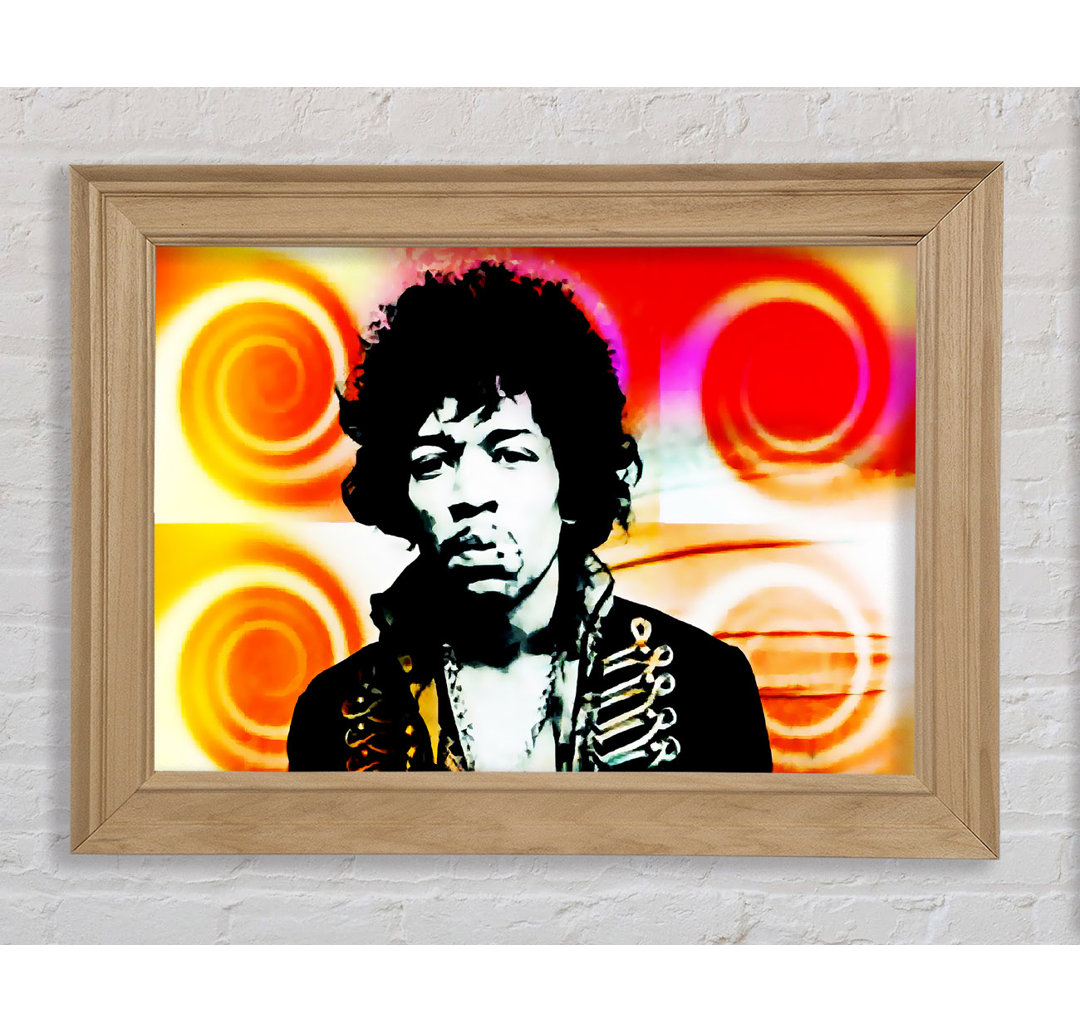 Jimi Hendrix Swirls - Einzelne Bilderrahmen Kunstdrucke