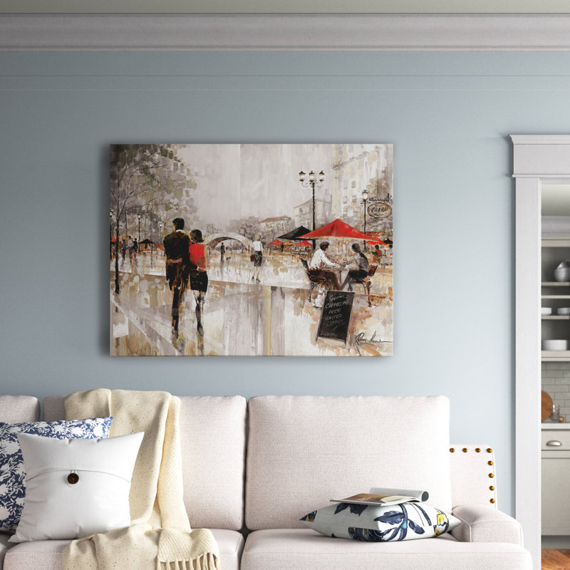 Arianie " Riverwalk Charm ", 30" H x 40" W, Wrapped Canvas, No Frame