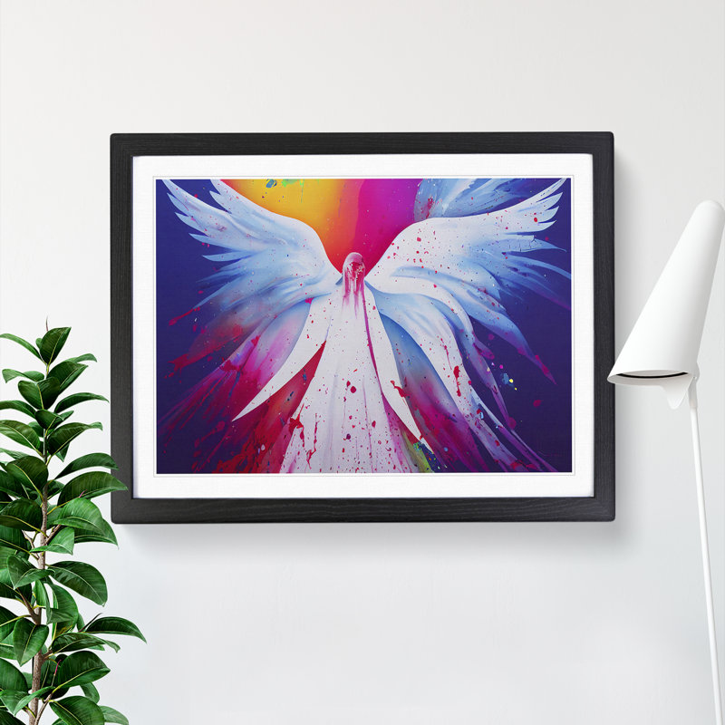 Angel Painted Vol.3 Abstract - Single Picture Frame Print, Black Framed, 25cm H x 34cm W x 2cm D