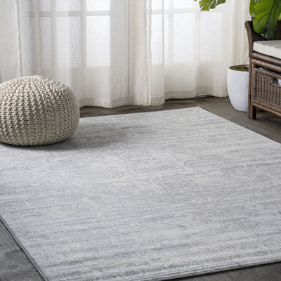 Modern Persian Vintage Medallion Gray Rug