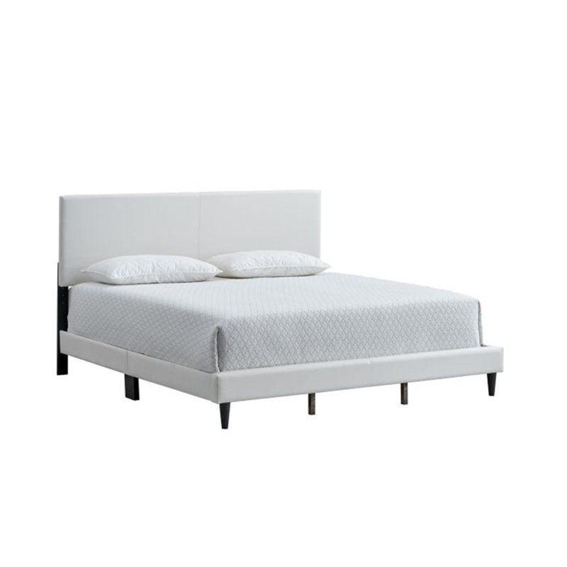 Lit Baron (matelas non inclus), Double, Blanc