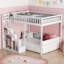 Ruohai Bunk Bed With Stairs And Storage Space-110844375