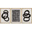«Black Tan Ring Grid Circle Patterns Abstract Shapes Neutral Modern Art Decor Contemporary», 3 pièces-98695806-98695807