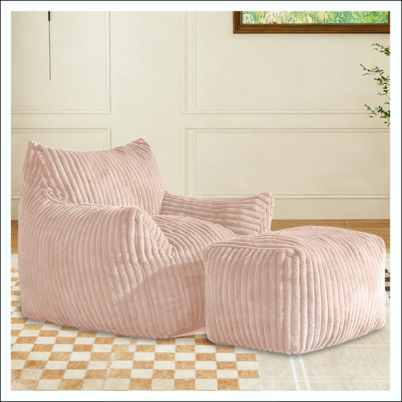 Chaise longue profilée incurvée avec repose-pieds coordonné pour sièges profilés et décoration intérieure harmonieuse, Rose