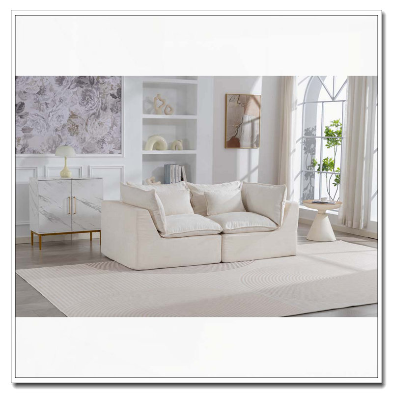 Canapé modulaire surdimensionné Cloud Couch, Blanc antique + 2 sièges