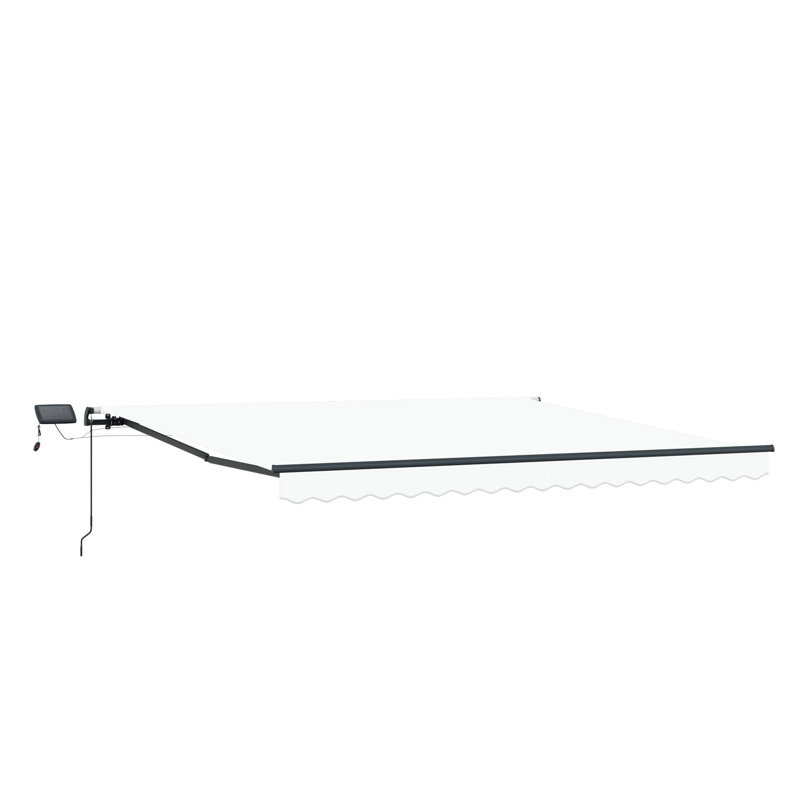 Brayden Studio Retractable Patio Awning, White, 450 cm W x 300 cm D