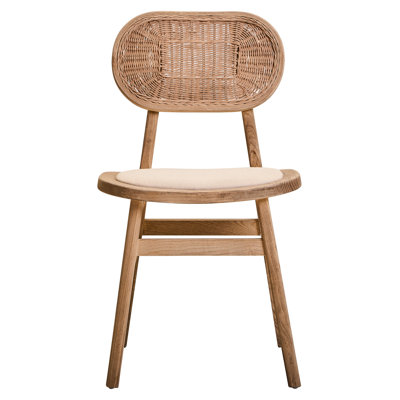 Polyester Upholstered Side Chair in Natural